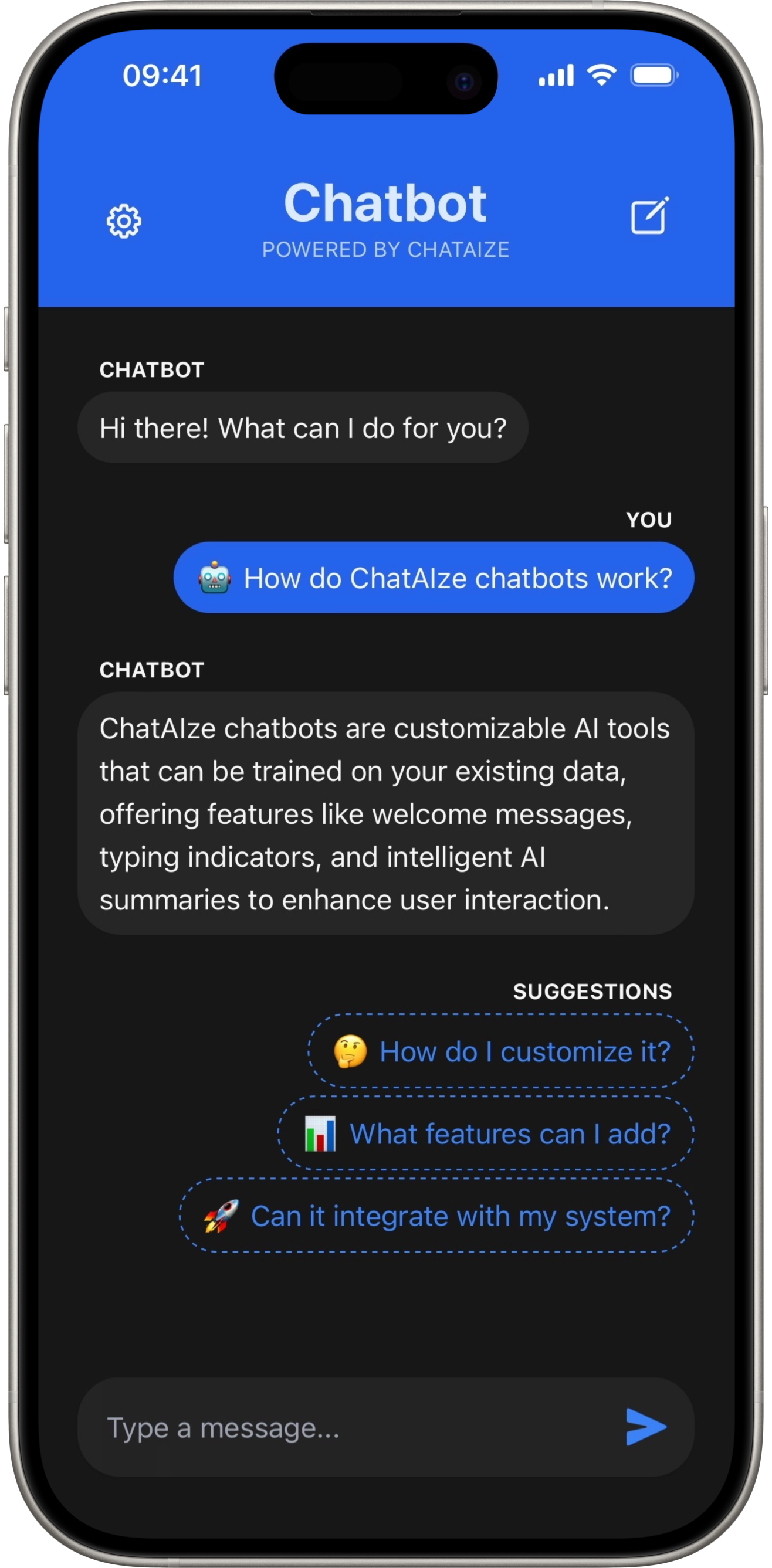 ChatAIze chatbot showcase